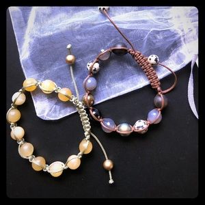 Pair of Beaded Slider Bracelets